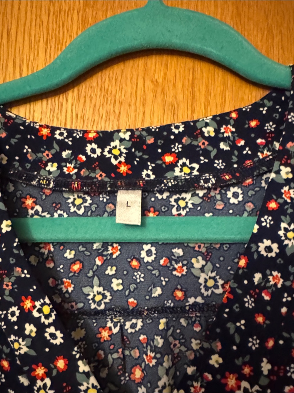 Floral Button-Front Blouse - Navy Multi - Picture 2 of 7